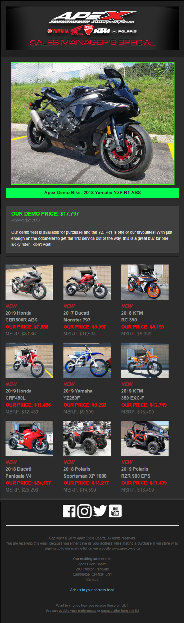 Sales Manager Specials July 2019